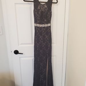 Formal navy lace maxi dress size 3